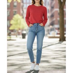 Croft & Barrow Long Sleeve Classic T-Shirt Women 2X Red 100% Cotton Comfy